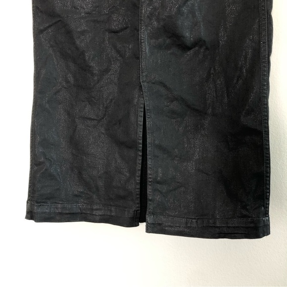 Frame Black Slit-Front Coated Midi Skirt 25 - Picture 10 of 13